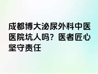 成都博大泌尿外科中医医院坑人吗？医者匠心坚守责任