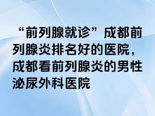“前列腺就诊”成都前列腺炎排名好的医院，成都看前列腺炎的男性泌尿外科医院