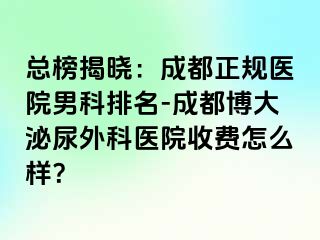 总榜揭晓：成都正规医院男科排名-成都博大泌尿外科医院收费怎么样？