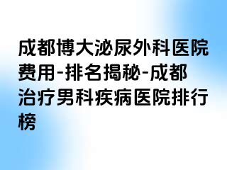 成都博大泌尿外科医院费用-排名揭秘-成都治疗男科疾病医院排行榜