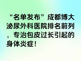 “名单发布”成都博大泌尿外科医院排名前列，专治包皮过长引起的身体炎症！